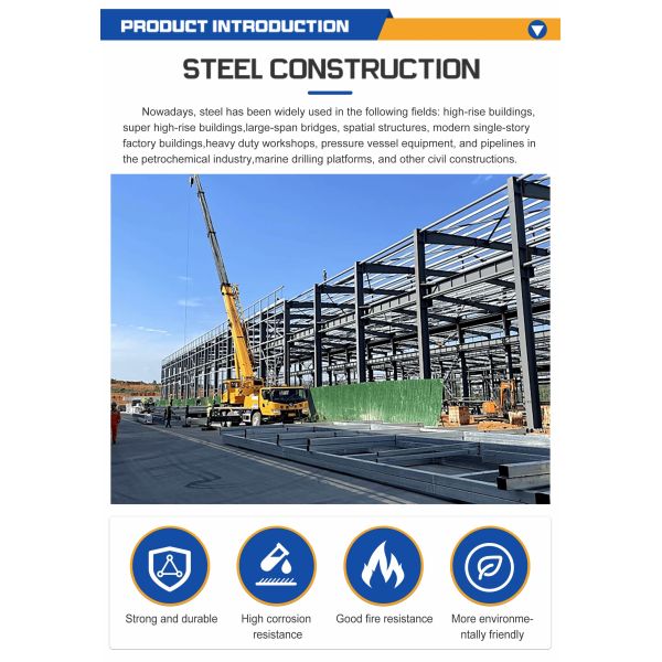 Steel construction large span metal warehouse building