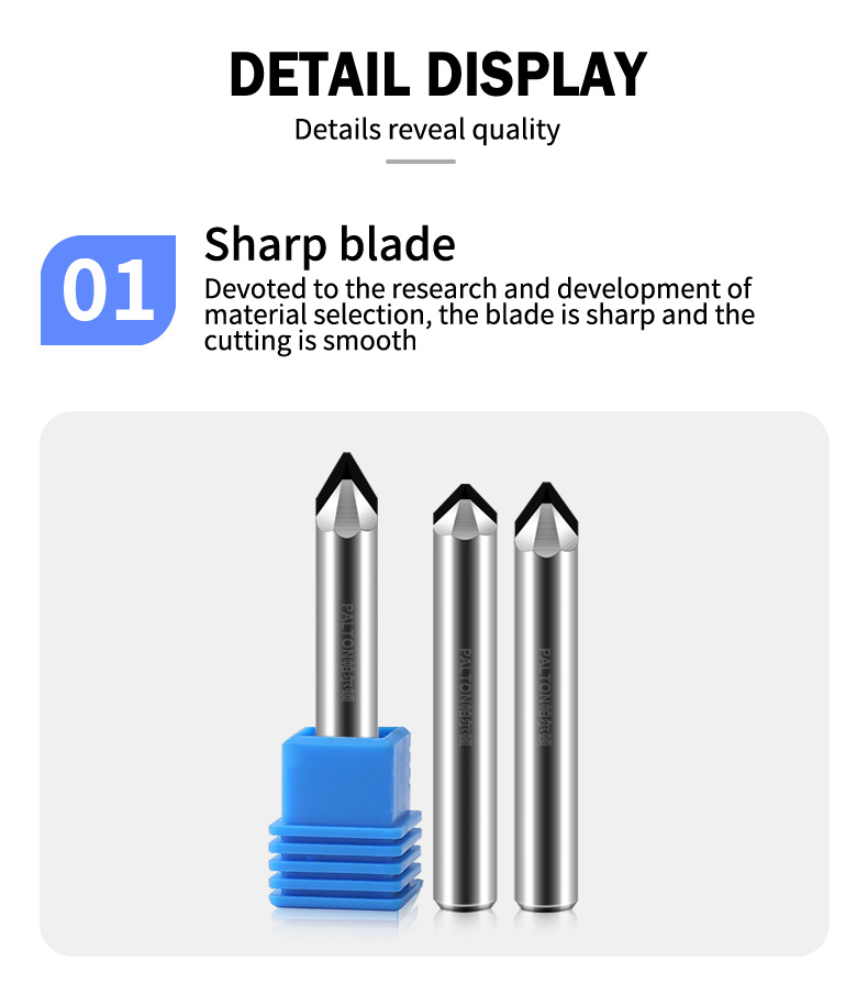 Palton 6 Edge Pcd Diamond Engraving Bits Engraver Cnc Carving Tools Stone Carbide Milling Cutter on Granite Marble Ceramic