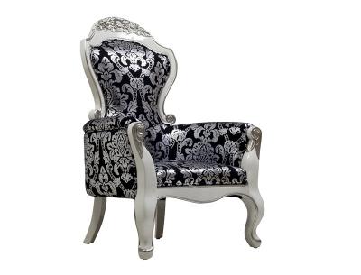Fabric Fiberglass Hotel Lobby Sofa Chair Vintage Antique Silver King Throne Chair 75kg