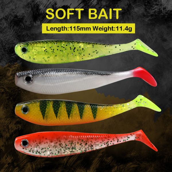 Japan Shad Bait Fishing Lures Artificial Bait Jig Head Fly Rubber Fishing Bait