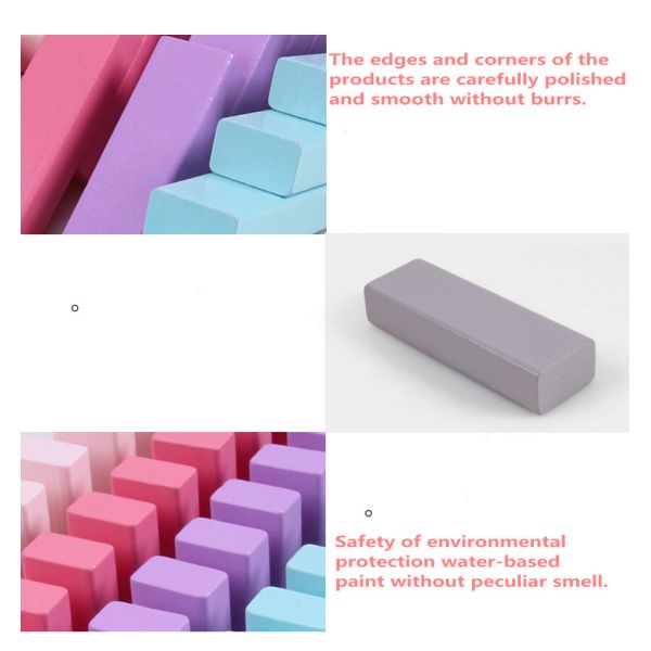 Equilibre 48pcs coloreó bloques de madera del dominó apiló los juguetes educativos del arco iris