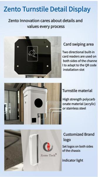Full Automatic Swing Barrier Turnstile RFID SUS304 for Supermarket