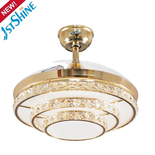 Lâmina ABS de 42 polegadas Ventilador de teto decorativo para casa com lâminas ocultas e interruptor de controle remoto