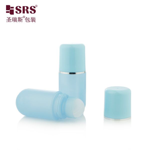 RPPA-50ml Empty PP Plastic Roller Bottle Blue Round Top Hollow Ball For Gel