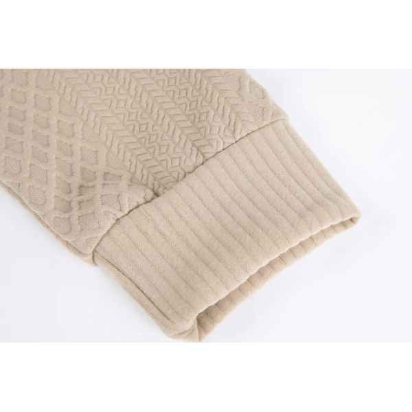 Men's Colorblock Jacquard Hoodie with Suede Elbow Patches and Mock Neck Henley Sweatshirt