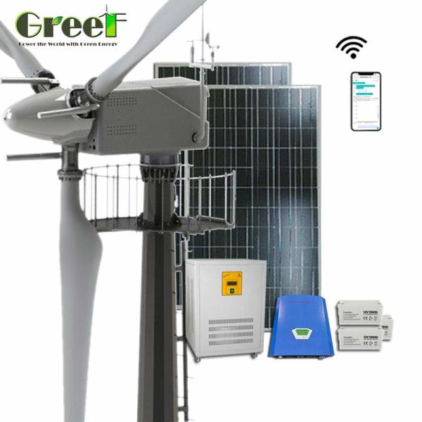 Turbine de vent hybride solaire de contrôle de lancement de l'électricité de basse de T/MN énergie de moulin à vent 30kw