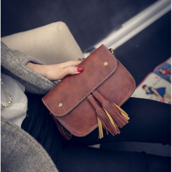2016 new female fringed shoulder bag Miss Han Banchao handbag PU bag diagonal package