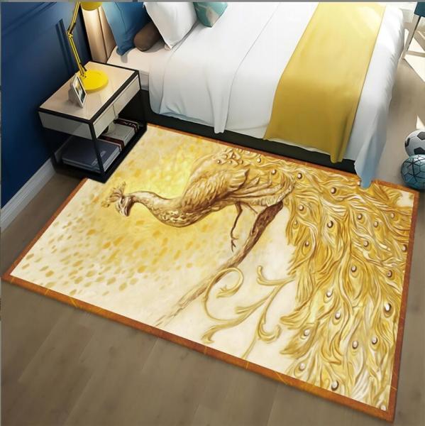 Light Luxury Peacock Pattern Bedroom Blanket Sofa Bedroom And Living Room Floor Carpets