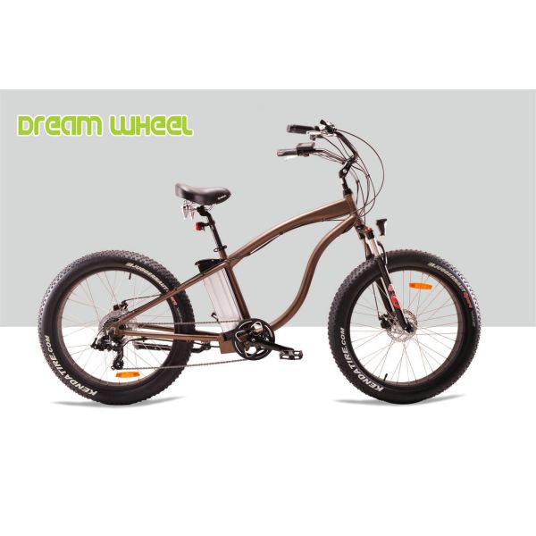 350 Watt Beach Cruiser Battery Powered Bike 36V 10Ah Pedals Assisted