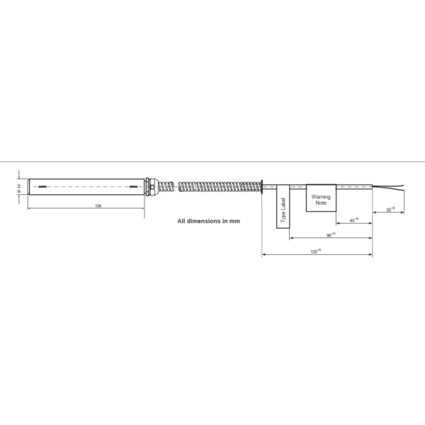 EPRO PR9376/010-001 Hall Effect Speed and Proximity Sensor with Armored 3m Cable IP67-rated and 10-30 VDC Power Supply