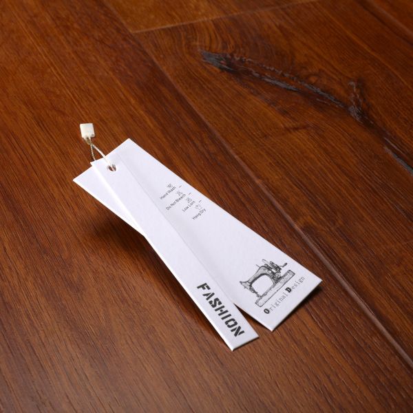 Белый круг 2 бирки вида бумаги с покрытием частей мраморных позолоченных для логотипа одежды