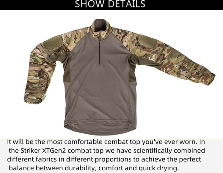 Ergonomic Military Combat Uniform Camo Tactical Frog Suit Military 100% Polyester Body