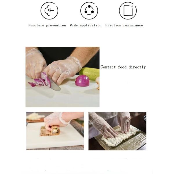 Isolate Dirty Vinyl Powder Free Gloves 24CM Vinyl Food Service Gloves