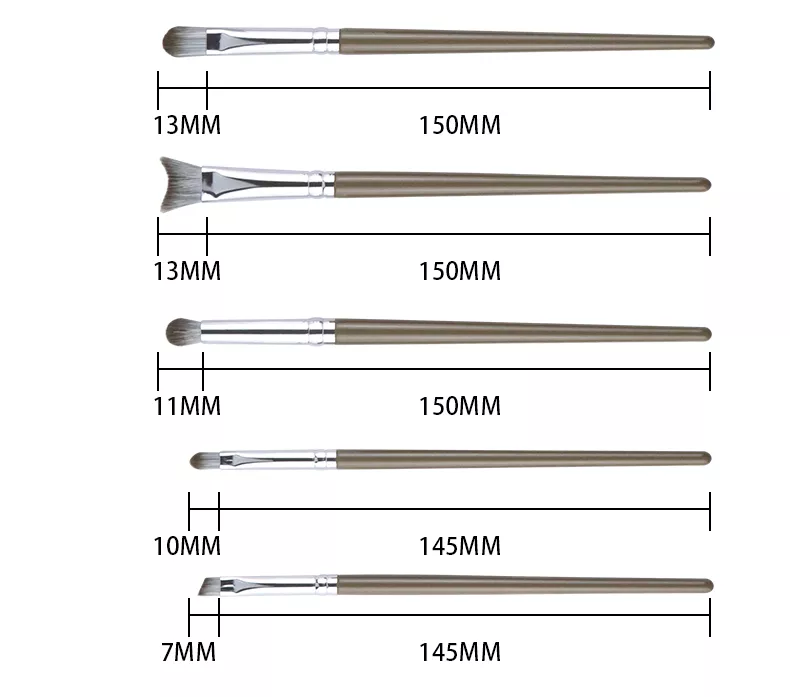 Grey Makeup Brush Set Of Eight Fine Synthetic Hair Cruelty Free