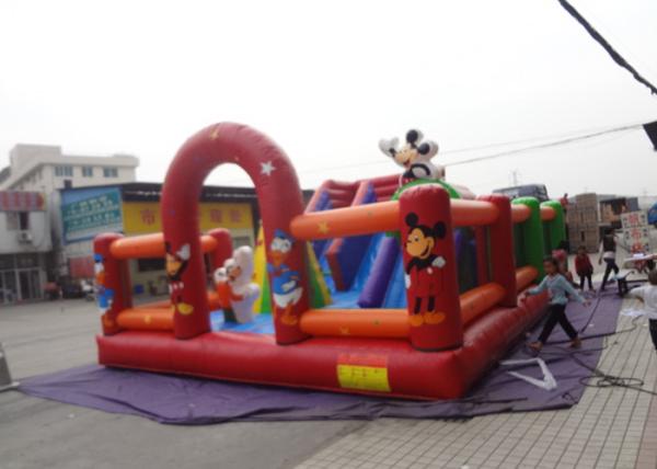Mickey Inflatable Park Waterproof , Wonderful Inflatable Water Park For Public Garden