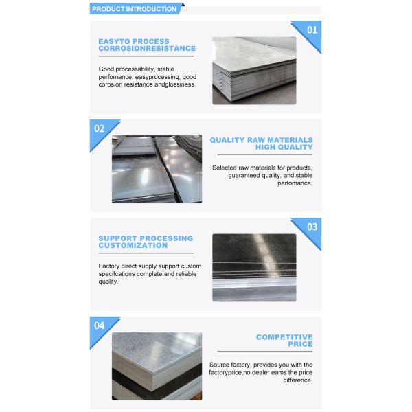 Z10-Z29 coated Dx51d Dx52d Dx53d cold rolled galvanized zinc steel sheet with ±1% tolerance and wholesalers