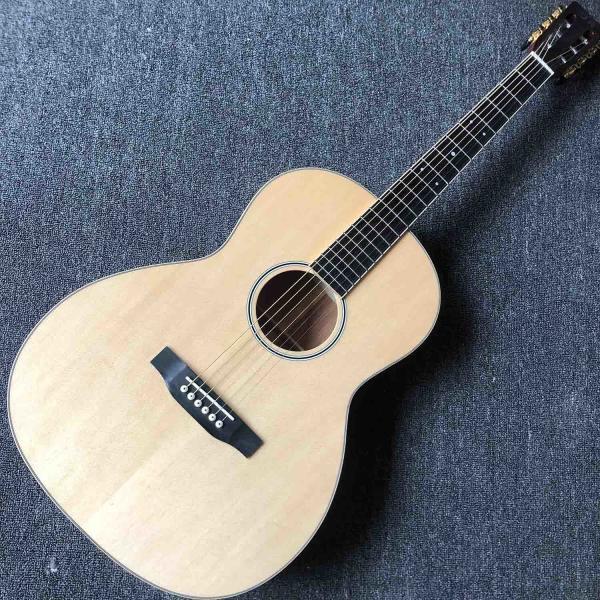 Custom A All Solid Wood Abalone Inlay Mahogany Back Side Acoustic Guitar Customize Logo is Available Free Shipping