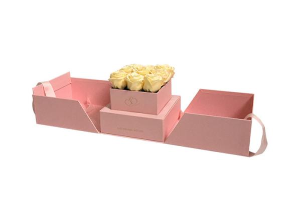 Beautiful Shipping Packaging Cardboard Flower Boxes For Luxury Rose Delivery