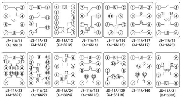 XINJI Xinchangjiang JS-11A series integrated circuit time relay JS-11A/342P JS-11A/343P JS-11A/344P JS-11A/351P JS-11A/352P JS-11A/353P JS-11A/354P JS-11A/411P JS-11A/412P JS-11A/413P JS-11A/414P