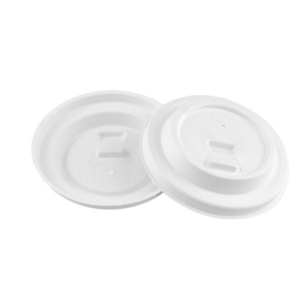 Biodegradable 80mm 90mm Sugarcane Cup Lids For Hot Tea