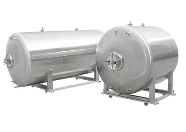 Food - Grade Stainless Steel Beer Brewing Tanks Horizontal Side / Top Manway