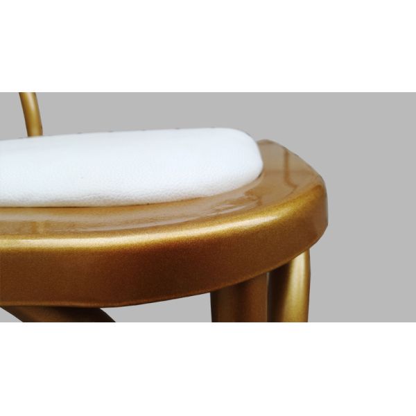 400kg Weight Capacity Gold Chiavari Chairs Wedding White Cushion 28x1.2mm Tube Size