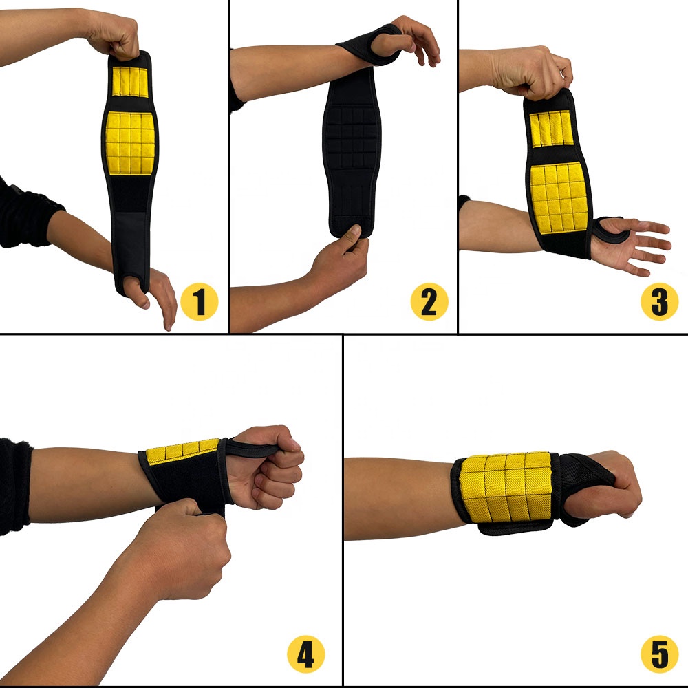 Hot Sale 1680D Organizer Holding Screws Hair Tool 15 Strong Magnets Construction Magnetic Wristband