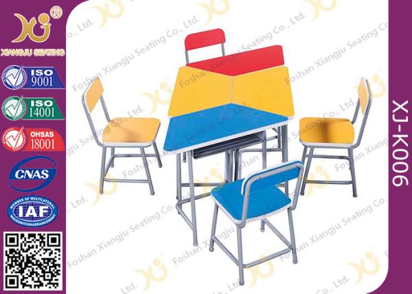 Multi Functional Combination Student Desk And Chair Set With Steel Drawer / Classroom Furniture