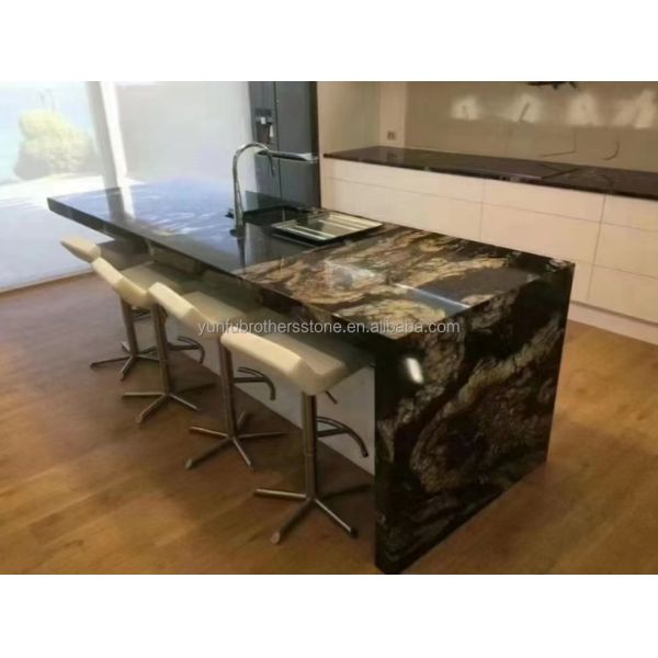 Polished Natural Stone Cosmic Gold Granite for Coffee Table and Countertops Modern Look