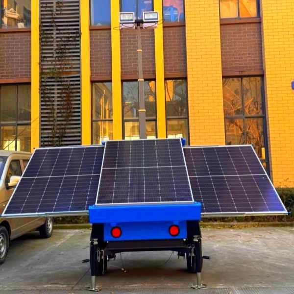 Outdoor Light Tower CCTV Camera Surveillance Tower Foldable Design Trailer Solar Lighting Towers