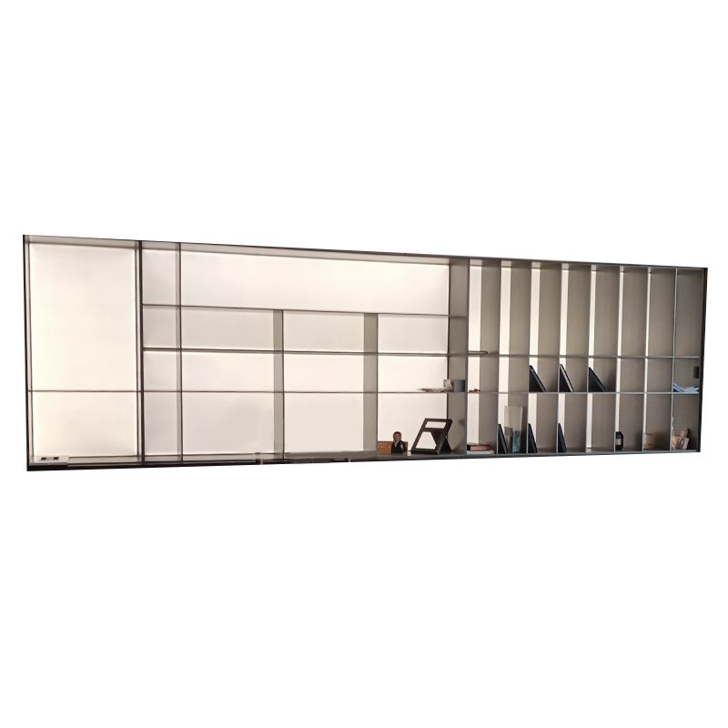 Living Room Decoration Aluminum Alloy Wall Mounting Hanging Storage Shelves Racks Cabinet With Backboard Light