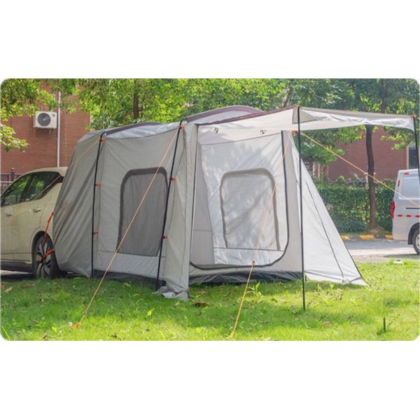 260*180*190CM водонепроницаемая PU2000MM покрытая серым 210D полиэстерный всесезонный семейный шатер на крыше с двумя дверями и окнами
