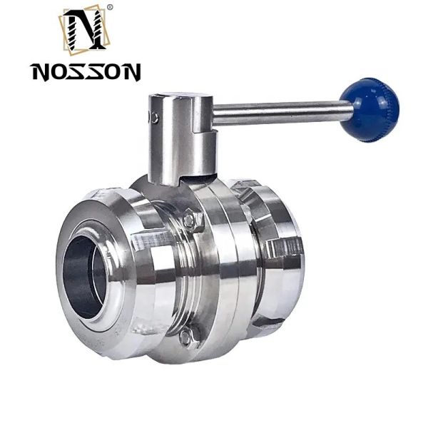 Hydraulic Sanitary Butterfly Valve 304 316L Stainless Steel One Side Weld Thread High Temperature Media ISO9001 Certified