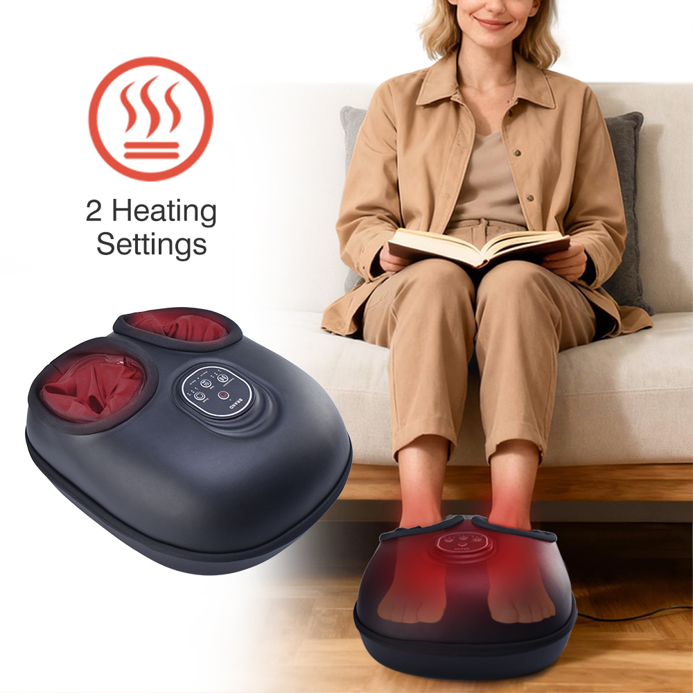Newest Mini Shiatsu Kneading Electric Rolling Foot Massager Home Use air Pressure Physical Therapy 4d Heat Foot Massager