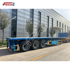 High Quality Vehicle Semi Trialer 40 Feet 3 Axle Flatbed Semi Truck Trailers Flat Bed Utility Trailer for Sale