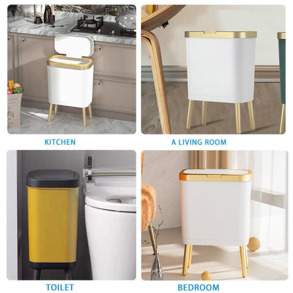 Household Indoor Trash Can With Legs Large Garbage Can With Legs
