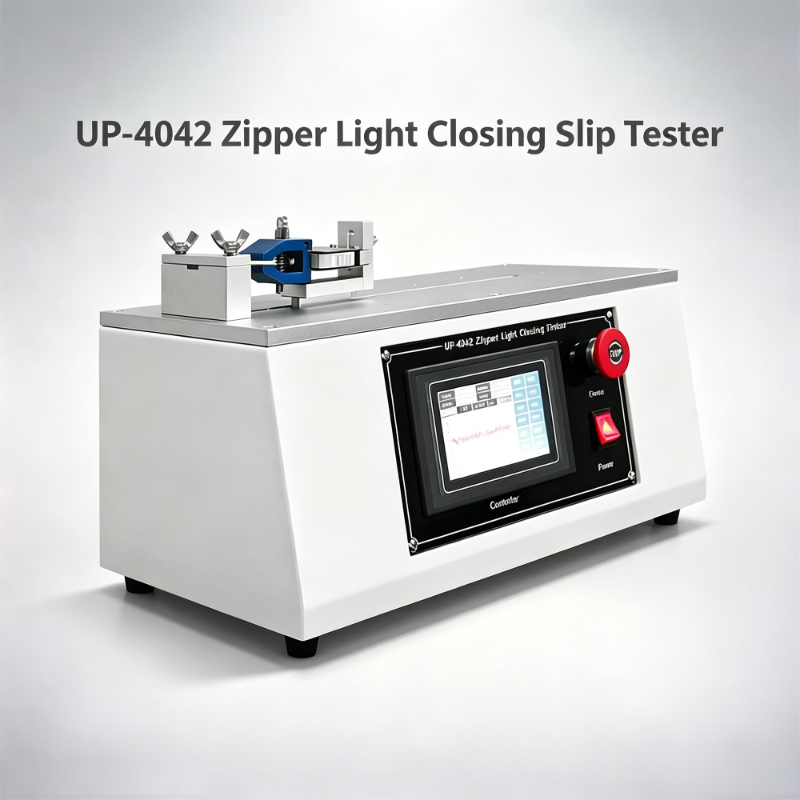 Zipper Smoothness Tester with High-Precision Load Cell, Touch-Screen Intelligent Control, and Adjustable Test Travel for ASTM D2061 Compliance