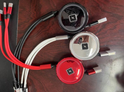 3.5mm Electroplated Three In One 3 In 1 Magnetic Data Cable 5V 2.4A