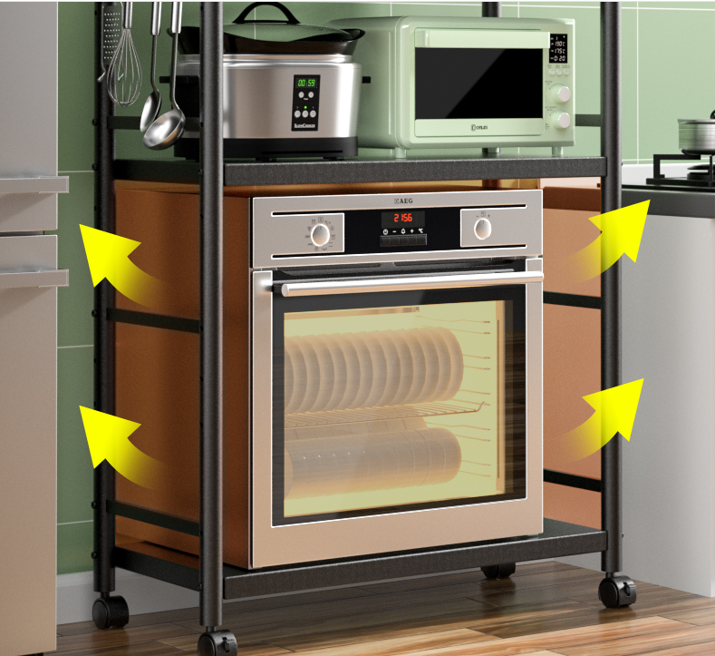 Five Tier Steel Kitchen Basket Rack