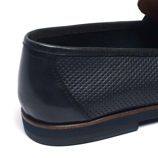 OEM ODM Genuine Durable Navy Blue Leather Dress Shoes