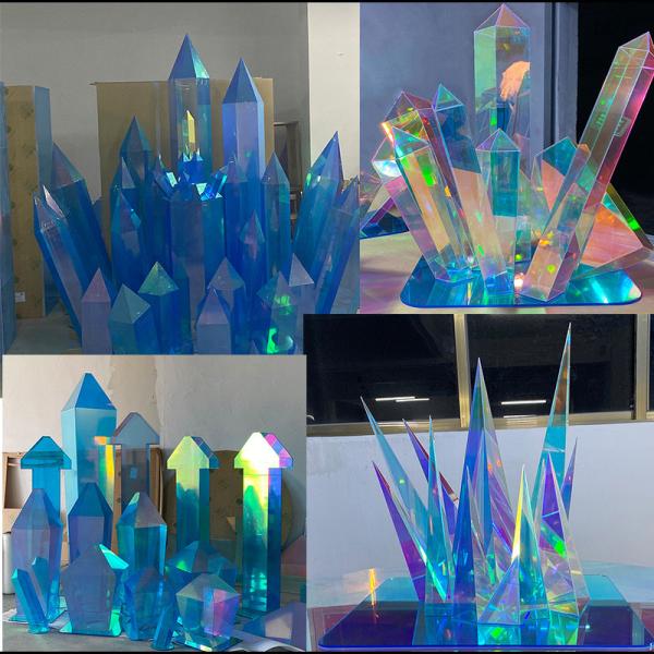 Clear Cast Red Coloured Perspex Sheets Iridescent Dichroic Double Sided