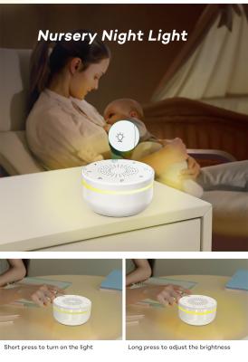 USB Rechargeable White Noise Machine with Night Light and Timer