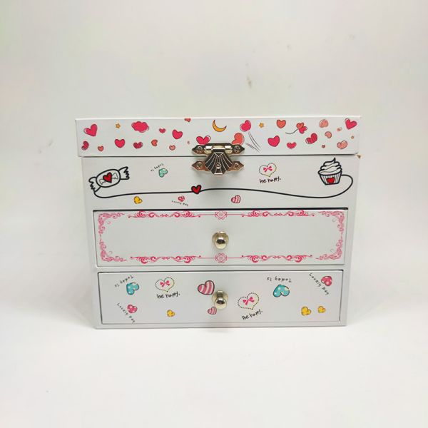 PMS Printing Jewelry Gift Music Box Children Princess Ballerina Dancing Drawer Box