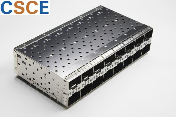 Nick Silver 2 * 8 SFP Cage Assembly , SFP Optical Module 1.05mm Diameter Holes