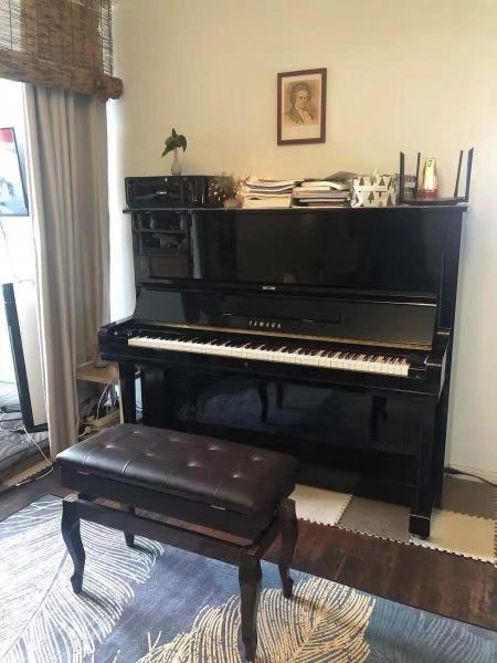 RQSONIC B08L Leather Cushion Metal Modern Piano Bench With for Mozart piano sonata to play