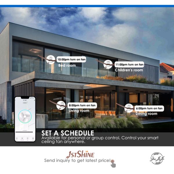 Suporte Dimmer Sim 1stshine Ventilador de teto LED com motor DC e design de economia de espaço