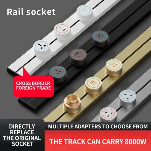 Type A Universal 3 Outlet Power Strip track socket With 6 Feet Cord 110-240V