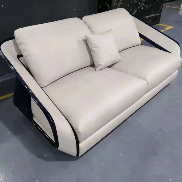 Секционное живущей комнаты Faux штейновыми кожаными секционными раскрытое софами обитое