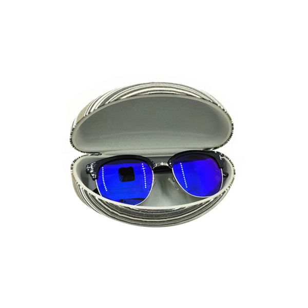 Fabric Stripe Large Custom Sun Glasses Case with Printed Logo