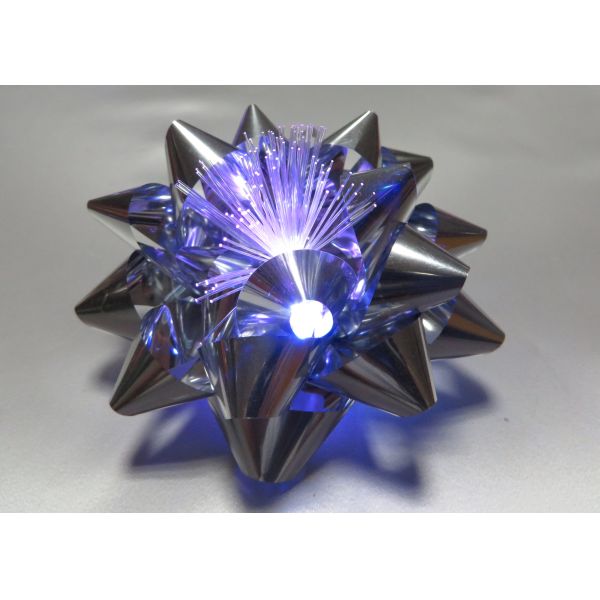 10CM Dia Metallic LED Ribbon Bow for gift decorations , led christmas bow